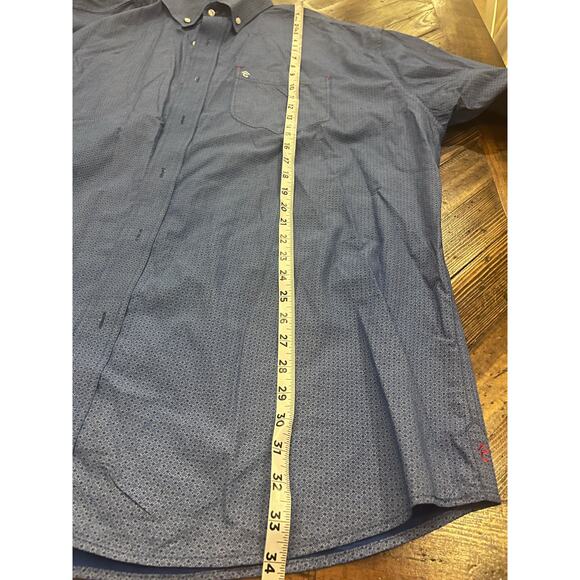 Rafter C Shirt Men XXL Blue Geometric Western Long Sleeve Button Cowboy Concert - Picture 6 of 9